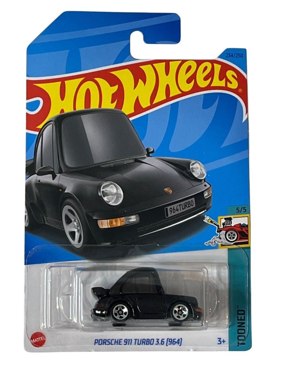 Porsche 911 Turbo 964 Tooned Hot Wheels Black 2021 1:64 Diecast Sealed